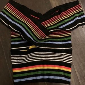 Striped cropped shirt